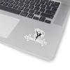 Gymnastics Heartbeat Sticker - Ribbon Gymnast Pulse Vinyl Decal view 2