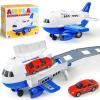 Beestech Airplane Toys with Runway and Car, Friction Powered Launcher Plane Toys for Boys Girls Kids Toddlers 3 4 5 6 Year Olds, Birthday Gifts (Blue) view 1