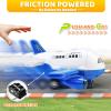 Beestech Airplane Toys with Runway and Car, Friction Powered Launcher Plane Toys for Boys Girls Kids Toddlers 3 4 5 6 Year Olds, Birthday Gifts (Blue) view 2