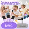 Mini Karaoke Machine for Kids, 2026 TOP Toys Easter Birthday Gifts Ideas for Girls Ages 4, 5, 6, 7, 8, 9, 10, 12+ Years Old, Portable MP3 Player with 3 Wireless Mics for Family Home Party view 3