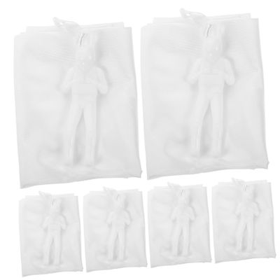 KONTONTY 8pcs Kids DIY Blank Parachute Toys for Boys and Girls Mini Plastic Soldier Parachutes Outdoor Flying Playthings for Creative Play Random Color
