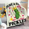 Just A Girl Who Loves Pickles Blanket for Girls Boys, 50"x40"Cute Pickle Gifts for Pickle Lovers Green Cucumber Blankets for Kids Pet, Lightweight Flannel Novetly Funny Food Blankets for Sofa Bed Car view 4