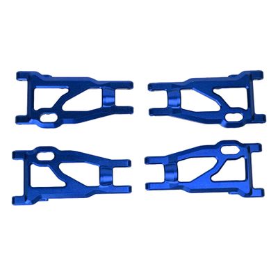 BeaxTurbo Racing Upgrade Parts RC CNC Aluminum7075 Upgrade Front&Rear Lower Arms for TRAXXAS JATO4x4 1/8 (Blue)