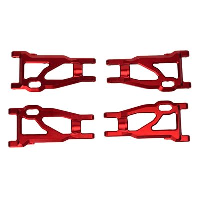 BeaxTurbo Racing Upgrade Parts RC CNC Aluminum7075 Upgrade Front&Rear Lower Arms for TRAXXAS JATO4x4 1/8 (red)