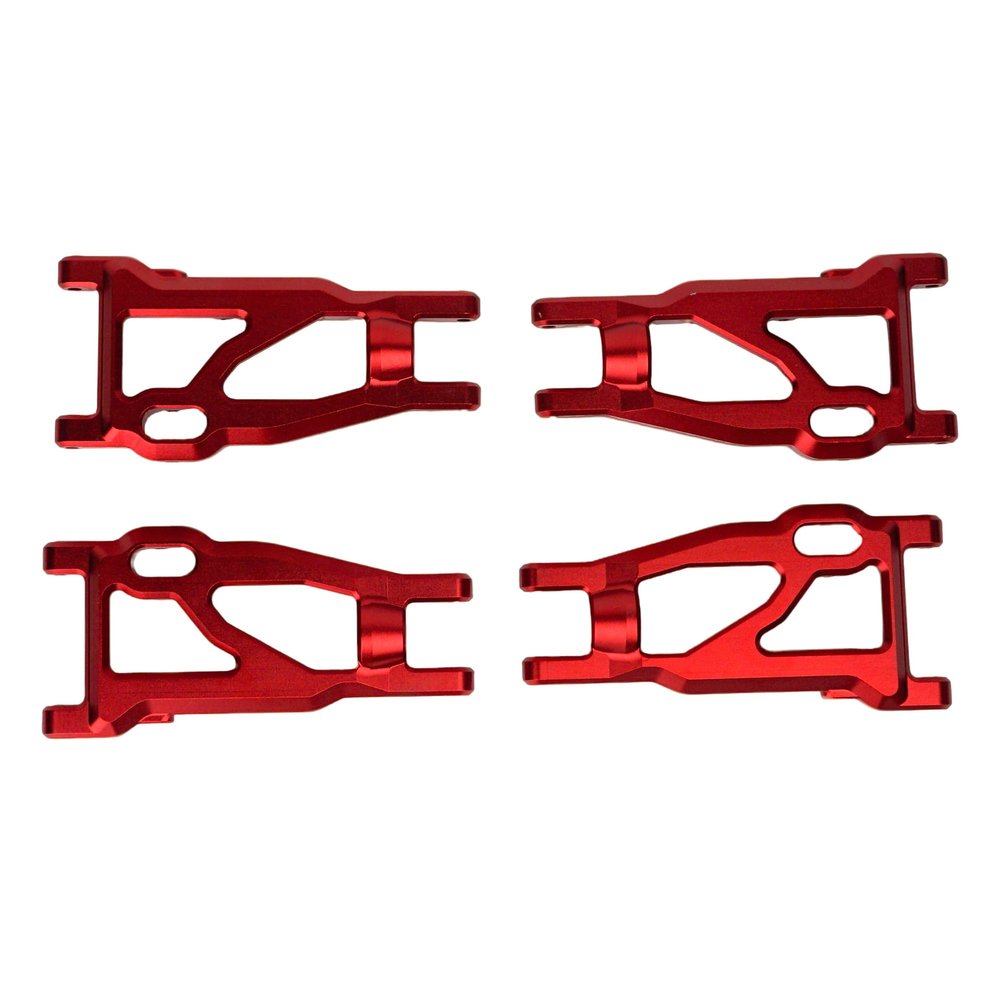 BeaxTurbo Racing Upgrade Parts RC CNC Aluminum7075 Upgrade Front&Rear Lower Arms for TRAXXAS JATO4x4 1/8 (red)