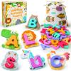 BEESTECH Animal Alphabet Flash Cards, Wooden Letter Puzzle, Educational ABC Learning Toys for 3 4 5 Year Old Boys Girls Toddlers, Preschoolers Matching Game view 1