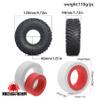 120mm 1.9 inch RC Crawler Tires Built-in EVA+Foam Double Lining for 1/10 RC Crawler car e.g. TRX-4 D90 D110 TF2 Tamiya CC01 AXI03007 90047 SCX10III Gen8 R261/4 Pcs (Red and White) view 2