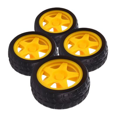 Abaodam 4pcs Toy Tire Wheels for Boys and Girls Geared Car Steering Wheel Toy Dc Motor Boys and Girls for Car