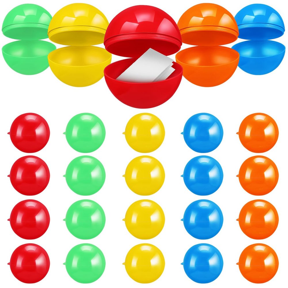 ULTECHNOVO Hollow Raffle Balls 1.57 Inch Fillable Plastic Balls for Raffle Accessories Party Games School Activities Company Events and Family Gatherings - 50 Pcs