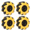 60mm Rubber Mecanum Wheel, Smooth Running for DIY Smart Car, Compatible with Building Blocks, for TT Motors (Two Pairs) view 2