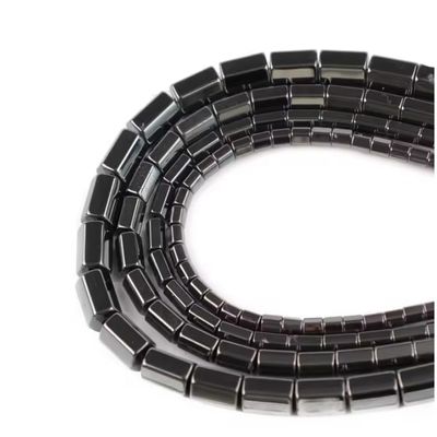 Natural Black Hematite Stone Beads Column Tube Loose Spacer Bead for DIY Necklace Bracelets Making 5/6/8mm,Black,8mm