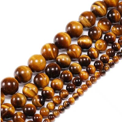 Natural Brown Tiger Eye Stone DIY Bracelet Necklace Accessories Loose Round Beads For Making 15" Strand 6 8 10MM,Brown Tiger Eye,10mm Approx 37pcs