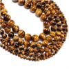 Natural Brown Tiger Eye Stone DIY Bracelet Necklace Accessories Loose Round Beads For Making 15" Strand 6 8 10MM,Brown Tiger Eye,10mm Approx 37pcs view 2