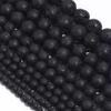 1 Strand 4/6/8/10/12mm Volcanic Stone Beads Black Round Natural Stone Loose Bead for DIY Bracelet Necklace Beaded ,Black,12mm view 1
