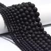 1 Strand 4/6/8/10/12mm Volcanic Stone Beads Black Round Natural Stone Loose Bead for DIY Bracelet Necklace Beaded ,Black,12mm view 2