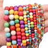 3-12mm Natural Turquoises Beads Round Loose Stone Bead for Making DIY Bracelets Necklace Accessories,Multicolour,3mm(Approx 100pcs) view 3