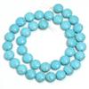 1 Strand Natural Turquoise Stone Beads Crackle Flat Round Loose Bead for DIY Bracelet Necklace Making Accessories,Blue,20mm view 1