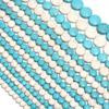 1 Strand Natural Turquoise Stone Beads Crackle Flat Round Loose Bead for DIY Bracelet Necklace Making Accessories,Blue,20mm view 3