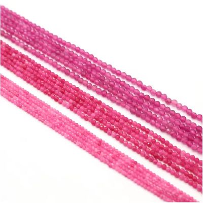 2/3/4mm Natural Stone Beaded Faceted Pink Tourmaline Isolation Loose Beads for Making DIY Necklace Bracelet Accessories,Pink Tourmaline,4mm