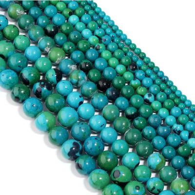 1 Strand Natural Blue Green Phoenix Stone Beads Loose Spacer Gemstone Bead for DIY Necklace Bracelet Making Accessories,Blue Green,4mm