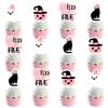 Halloween Cupcake Toppers for 5th Birthday, Fabboolous Five Cake Picks Pink Black Ghost Cat Pumpkin Cake Decorations for Kids Halloween Theme 5th Birthday Party Supplies view 1