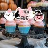 Halloween Cupcake Toppers for 5th Birthday, Fabboolous Five Cake Picks Pink Black Ghost Cat Pumpkin Cake Decorations for Kids Halloween Theme 5th Birthday Party Supplies view 4