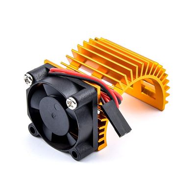 Aluminum 380/540 Electric Motor Stock Proof Cover Heat Sink Cooling Fan Suit for All 1/8 1/10 Model Cars RC Parts(540 Gold)