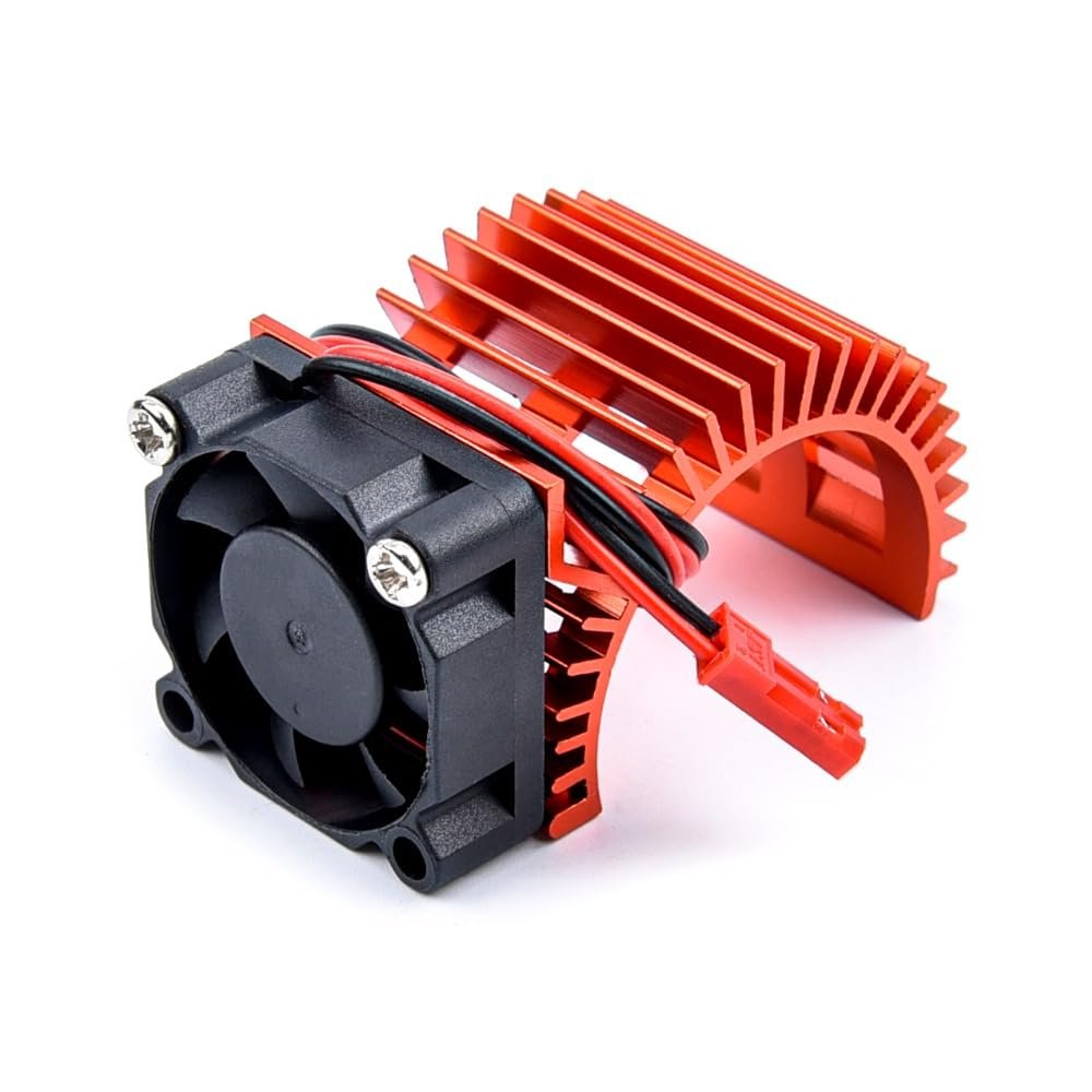 Aluminum 380/540 Electric Motor Stock Proof Cover Heat Sink Cooling Fan Suit for All 1/8 1/10 Model Cars RC Parts(380 Red)