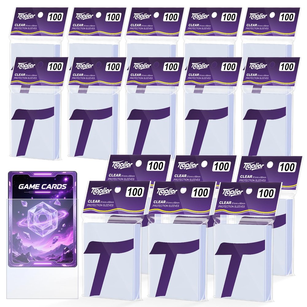 1600 Counts Card Sleeves,Soft Penny Sleeves for Trading Cards,Clear Plastic Card Protectors Fit for MTG,TCG,Baseball,Football,Sports,Game Cards