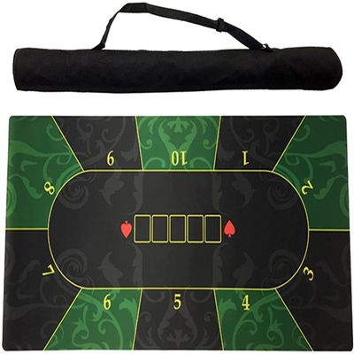 HUSHHAAMPP Portable Poker Table Top 18090 cm Classic Green Rubber Poker Table Layouts 10 Players Poker Table Cloth Poker Mat Felt Game Table Fun Game Night Supplies - Cool Casino Gift for Kid