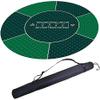 Portable Poker Table Top 47'' Round Poker Table Mat Professional Texas Portable Rubber Foam Poker Table Top Portable Poker Mat with Carrying Bag Fun Game Night Supplies - Cool Casino Gift for Kid view 1