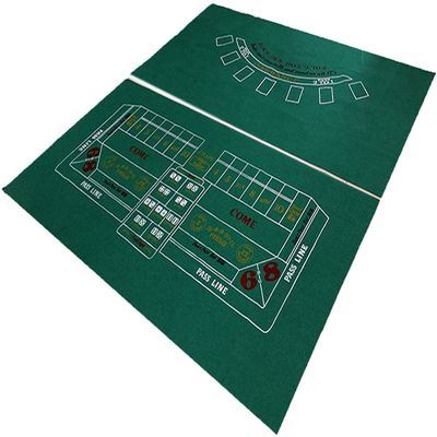 HUSHHAAMPP Portable Poker Table Top Tabletop Casino Felt Layout Double-Sided Game Tablecloth Non-Woven Fabric Craps and Blackjack Game Mat Fun Game Night Supplies - Cool Casino Gift for Kid