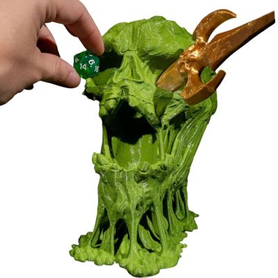 Blind Decadence Dice Tower for Tabletop RPGs  Slime Skull Sculpture Dice Roller  Fantasy Horror Gaming Accessory  3D Printed in Canada