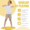 Seenelling Maze Balance Board for Kids Plastic Rocker Wobble Board with Mini Balls Load 220lb Balance Game with Handles for Toddler Balancing Exercise Equipment Game, 24.5 x 11.8 Inch (Yellow) view 4