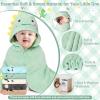 15 PCS Hooded Baby Towels, Soft Baby Towel, Absorbent Baby Bath Towel, 5 Styles Baby Towels and 10 PCS Baby Washcloths for Newborns, Toddlers, and Kids, 32x32 in Baby Towel with Hood for Boy and Girl view 4