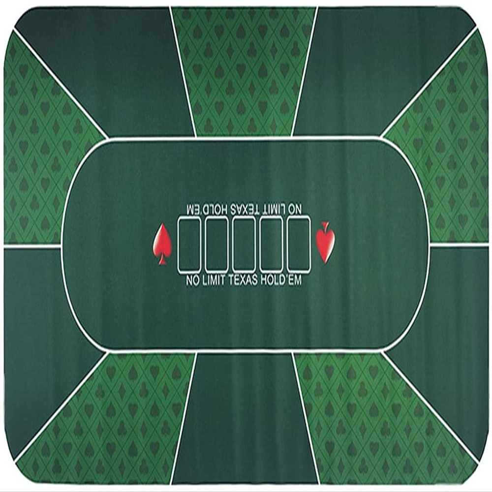 Portable Poker Table Top Poker Mat Portable Rubber Non-Slip Poker Table for Poker Games Blackjack Casino Felt Game Table Cover Fun Game Night Supplies - Cool Casino Gift for Kid ( 180*90*0.20)