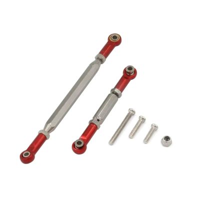RC Car Upgrade Part for MN78 1/12 Metal Upgrade Parts Steering Rod Tie Rod Link Rod RC Car Spare Parts(Red)