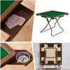 Foldable Mahjong Table, Square 4-Player Card Table with Cup Holders & Drawers, White, for Board Games, Poker, Camping(Rose Gold) view 3