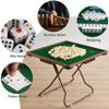 Folding Mahjong Table, Brown Square Card Table for 4 Players, Mahjong, Poker, Domino Game with Cup Holders & Drawer view 2