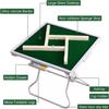 Folding Mahjong Table for 4 Players, Square Card with Cup Holders & Drawer, Portable Game Table, White(White) view 2