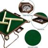 Folding Mahjong Table for 4 Players, Square Card with Cup Holders & Drawer, Portable Game Table, White(White) view 3