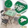 Folding Mahjong Table for 4 People, Green Flannel Top, Ideal for Poker, Blackjack & More view 2