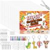 186 Shrinky Dink Sheets kit, Shrinky Sheets Keychain kit Including 25 Sheets Shrinky Plastic Paper, Tassels, Keychain, Open Iron Ring, Earrings, Pearl chain and Hole Punch for Creative Craft Marking view 1