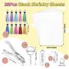 186 Shrinky Dink Sheets kit, Shrinky Sheets Keychain kit Including 25 Sheets Shrinky Plastic Paper, Tassels, Keychain, Open Iron Ring, Earrings, Pearl chain and Hole Punch for Creative Craft Marking view 2