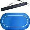 HUSHHAAMPP Portable Poker Table Top 18090Cm Baccarat Poker Chip Table Mat Oval Rubber Poker Gam Mat Blue Table Cloth Poker Game Mat Fun Game Night Supplies - Cool Casino Gift for Kid view 1