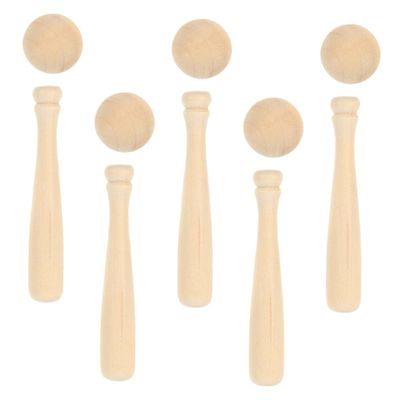 Gogogmee DIY Wooden Baseball Bat and Ball for Boy Girl Graffiti Painting Model Educational Toy for Desktop Decor and Creative Play Safe and Lightweight