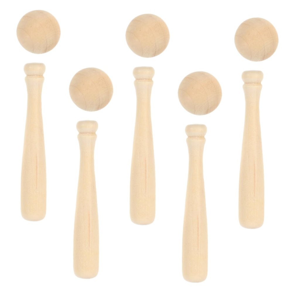 Gogogmee DIY Wooden Baseball Bat and Ball for Boy Girl Graffiti Painting Model Educational Toy for Desktop Decor and Creative Play Safe and Lightweight
