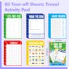 Road Trip Game Pad, 80 Perforated Sheets Travel Activity Pad, 5 Games in 1 Pad, Plane, Car Trip Activity, Pen Pencil & Paper Game for Kids, Adults (6 x 9) view 2