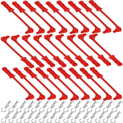 hopsupRC RC Upgrades Part for 1/10 1/12 1/14 1/16 RC Car,RC Metal Body Clip Retainer Shell Fixed Buckle Lock Hop Up,(30PCS) Red