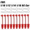 hopsupRC RC Upgrades Part for 1/10 1/12 1/14 1/16 RC Car,RC Metal Body Clip Retainer Shell Fixed Buckle Lock Hop Up,(30PCS) Red view 2